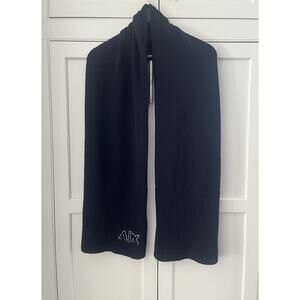 Armani Exchange BLACK RIBBED SCARF
